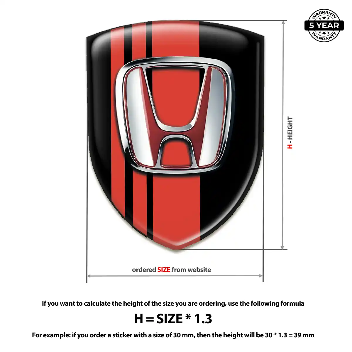 Honda Car Badge Sticker Cabin Style