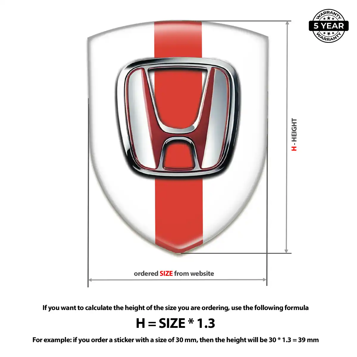 Honda Car Badge Sticker Deluxe Edition