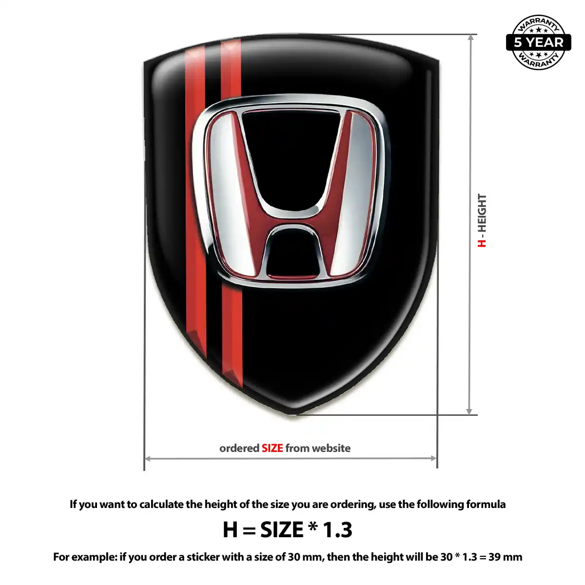 Honda Car Badge Sticker Elite Finish