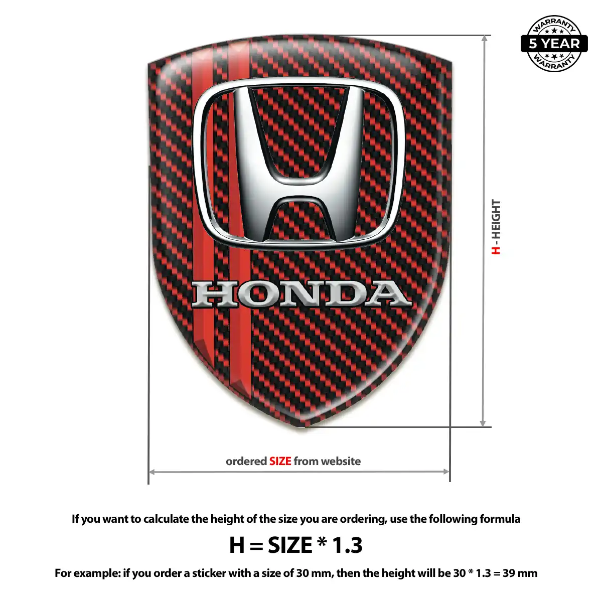 Honda Car Badge Sticker Exclusive Series