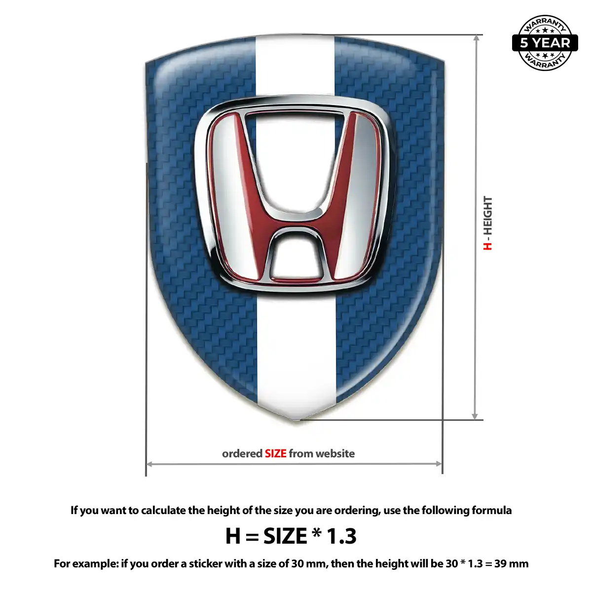 Honda Car Badge Sticker Interior Elegance