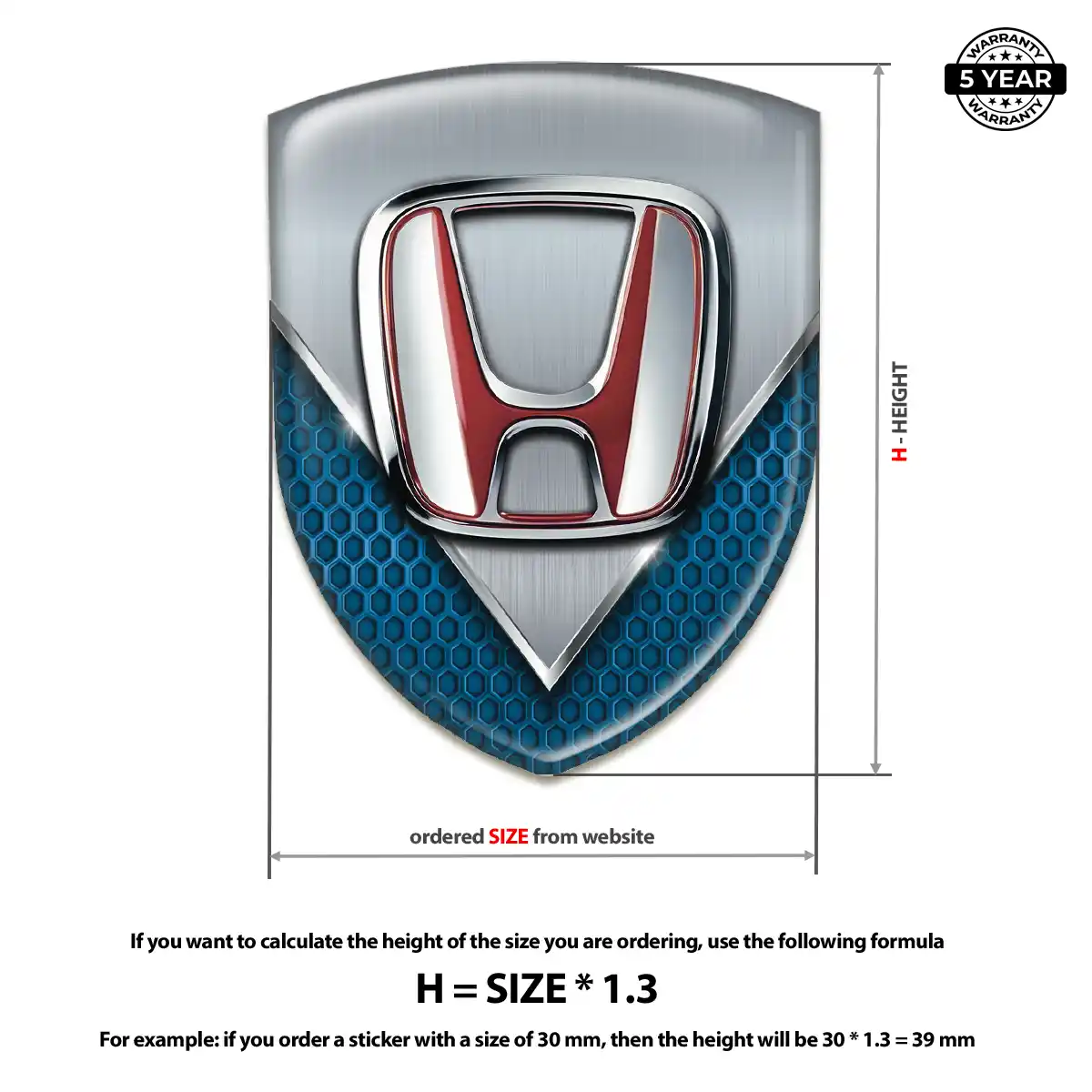 Honda Car Badge Sticker Noble Edition