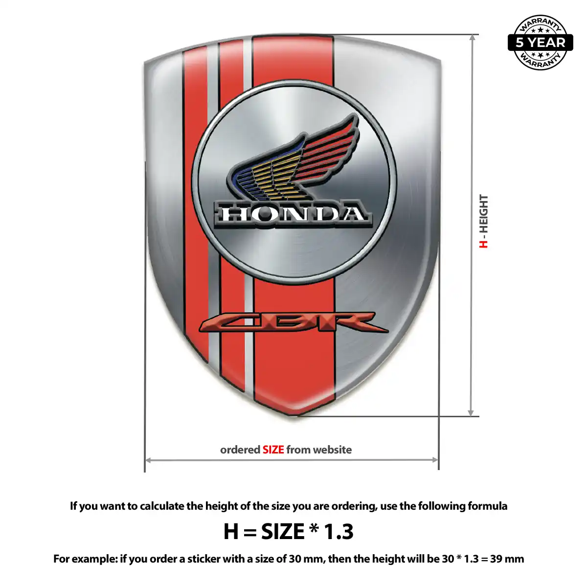 Honda Car Badge Sticker Opulent Line