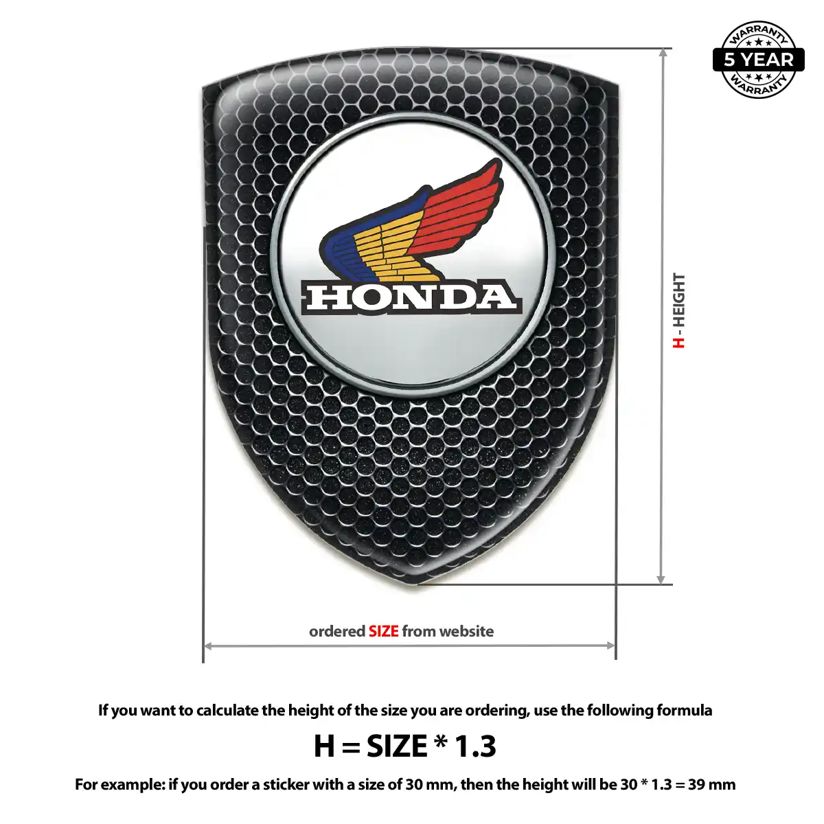 Honda Car Badge Sticker Refined Design