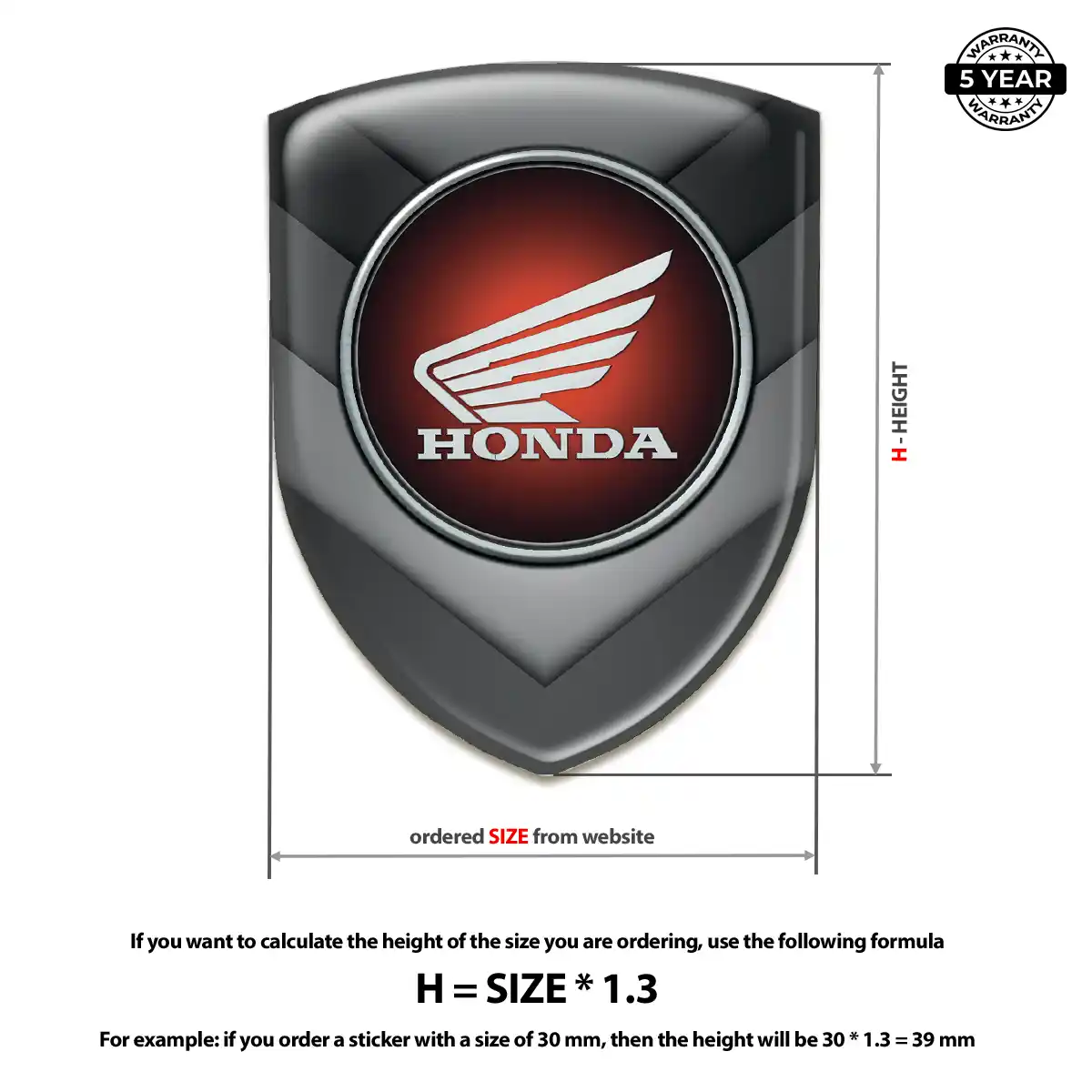 Honda Car Badge Sticker Resin Elite