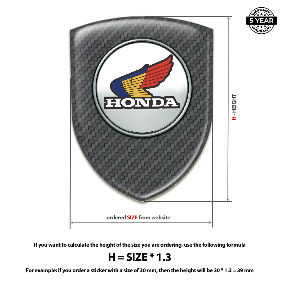 Honda Car Badge Sticker Signature Grade