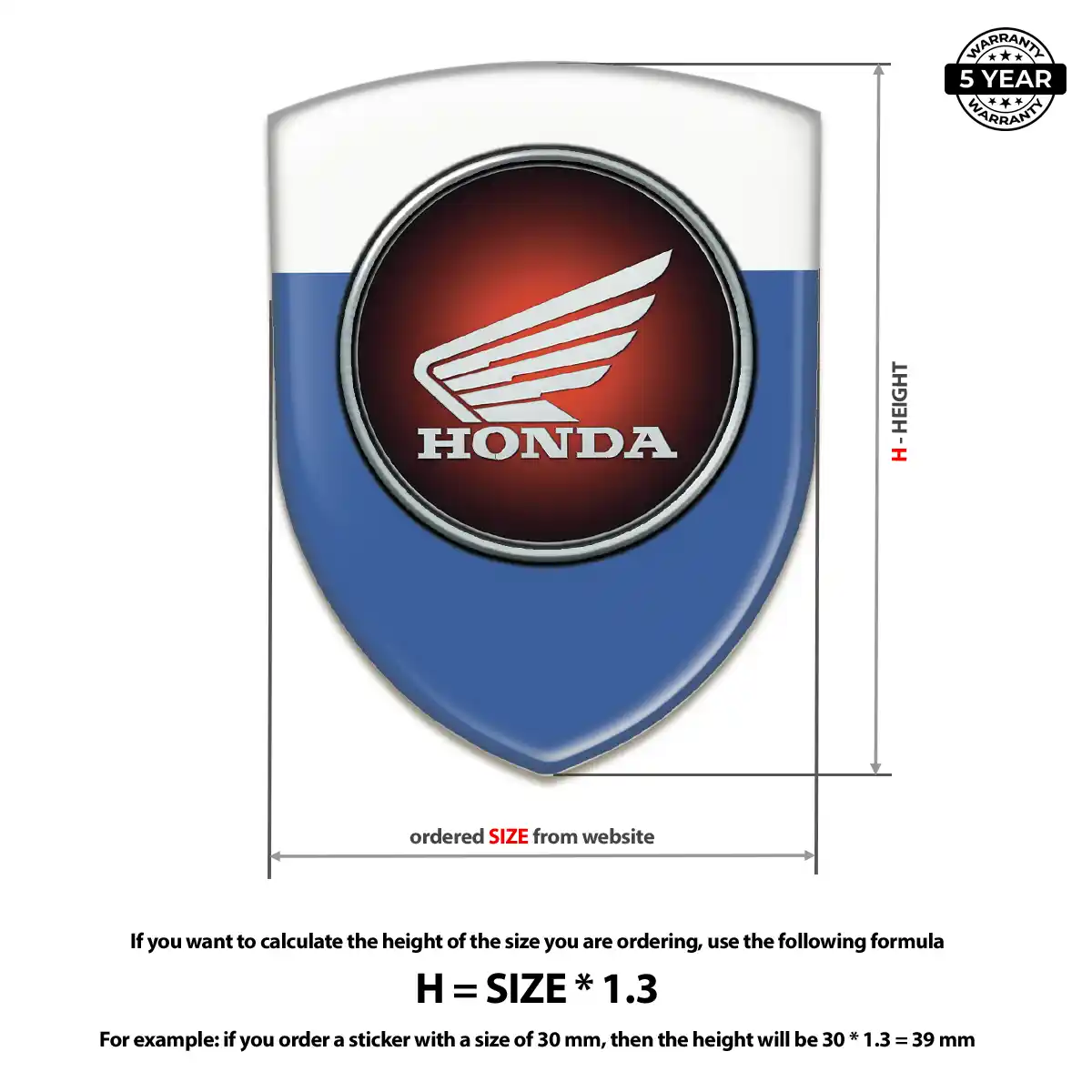 Honda Car Badge Sticker Sleek Style