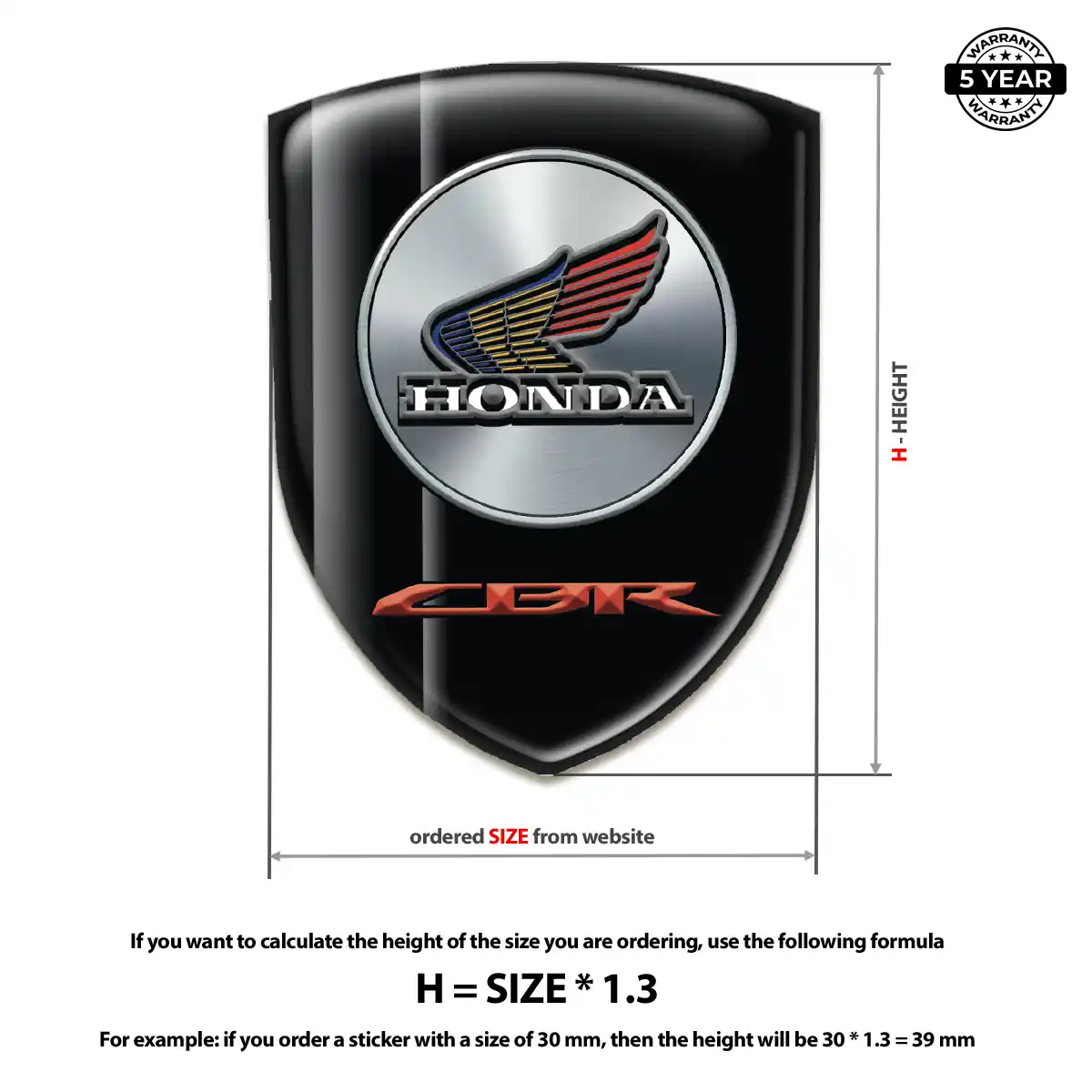 Honda Car Emblem Decal Deluxe Edition