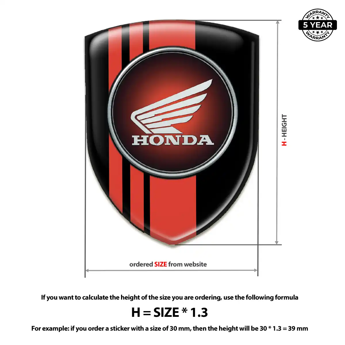 Honda Car Emblem Decal Interior Elegance