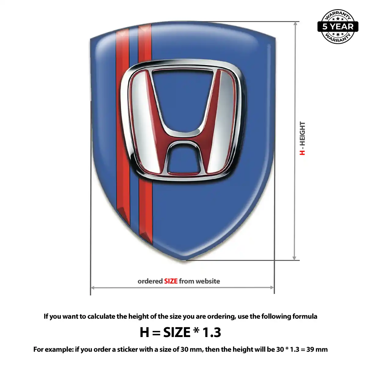 Honda Car Emblem Decal Noble Edition