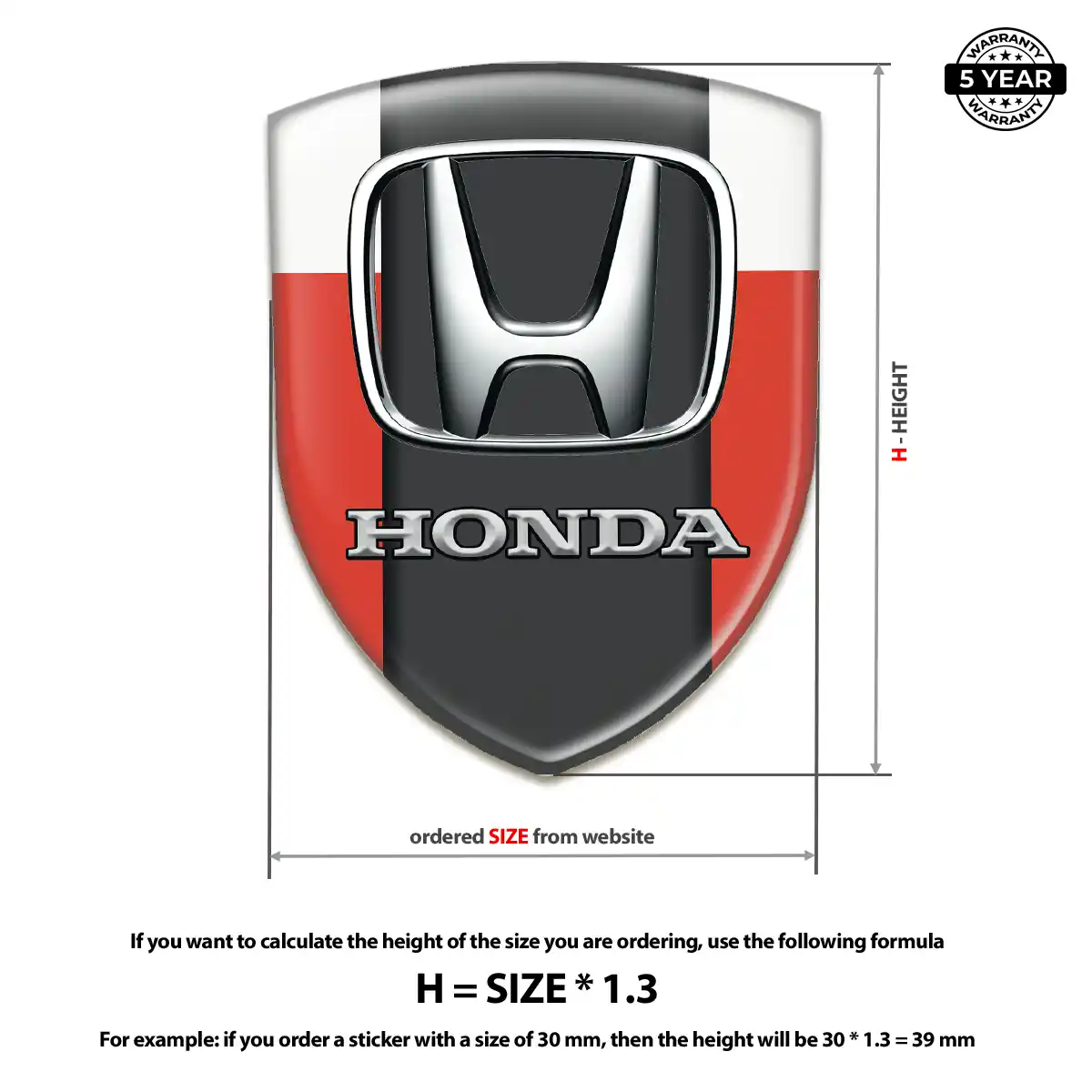 Honda Car Emblem Decal Outer Style