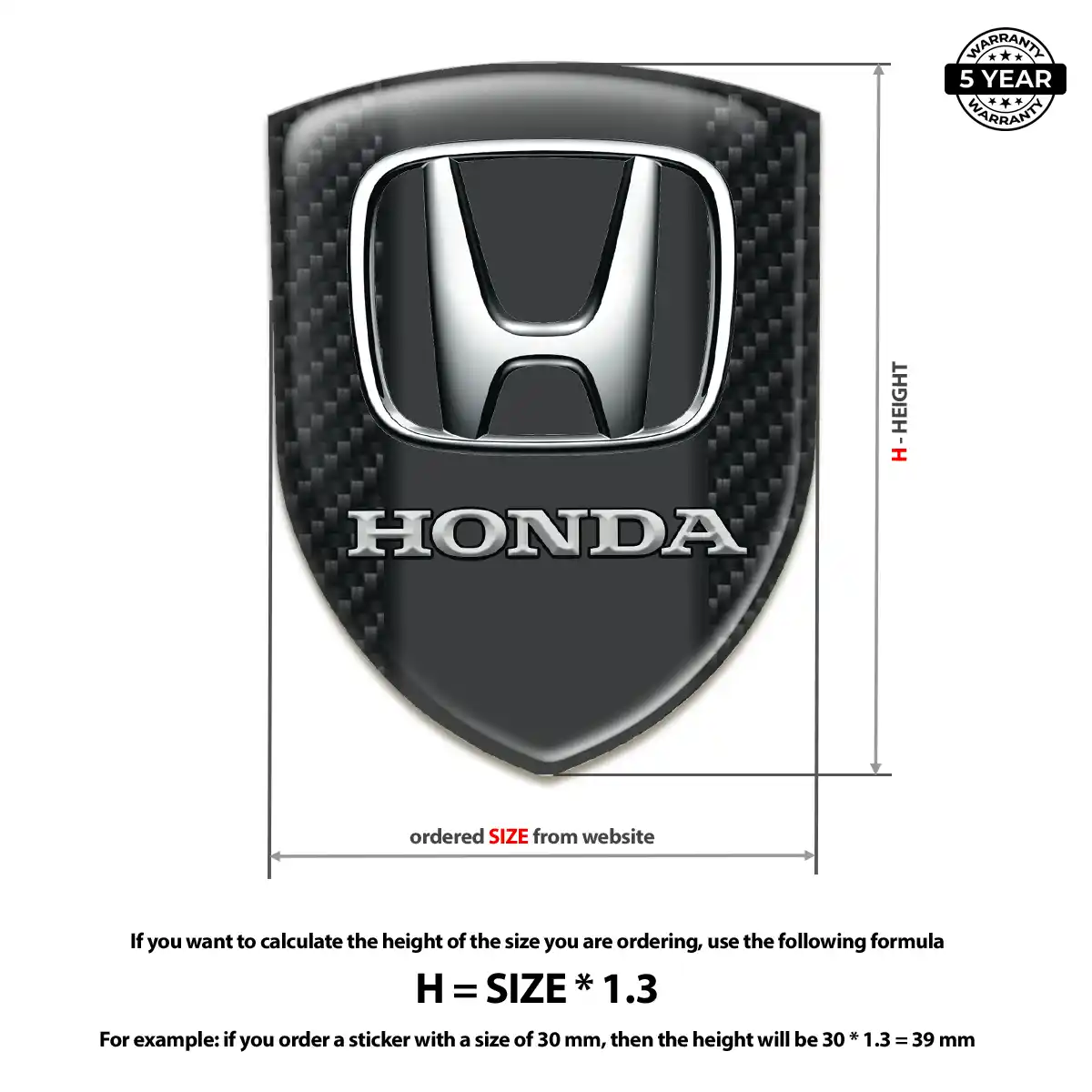 Honda Car Emblem Decal Prestige Line
