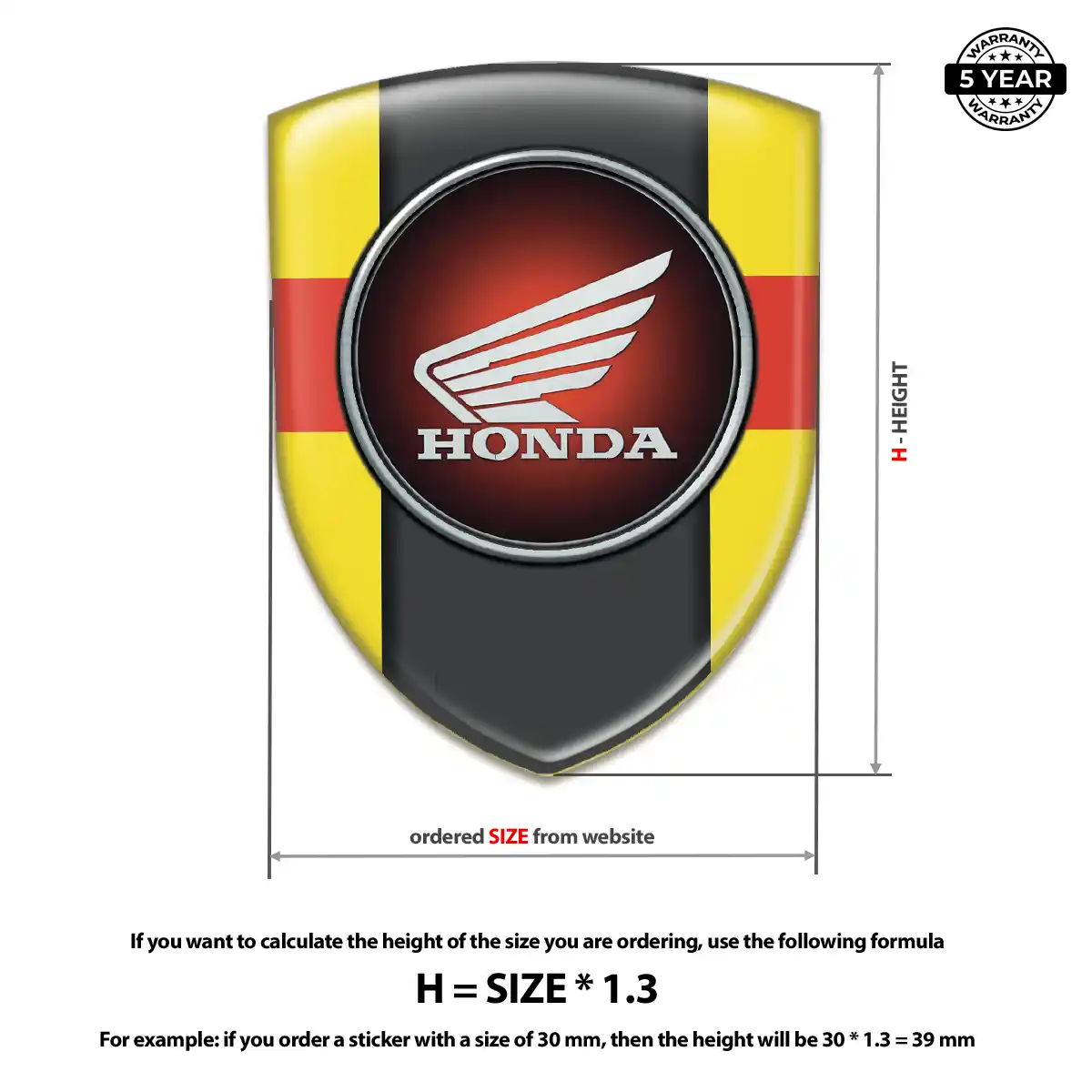 Honda Car Emblem Decal Resin Luxe