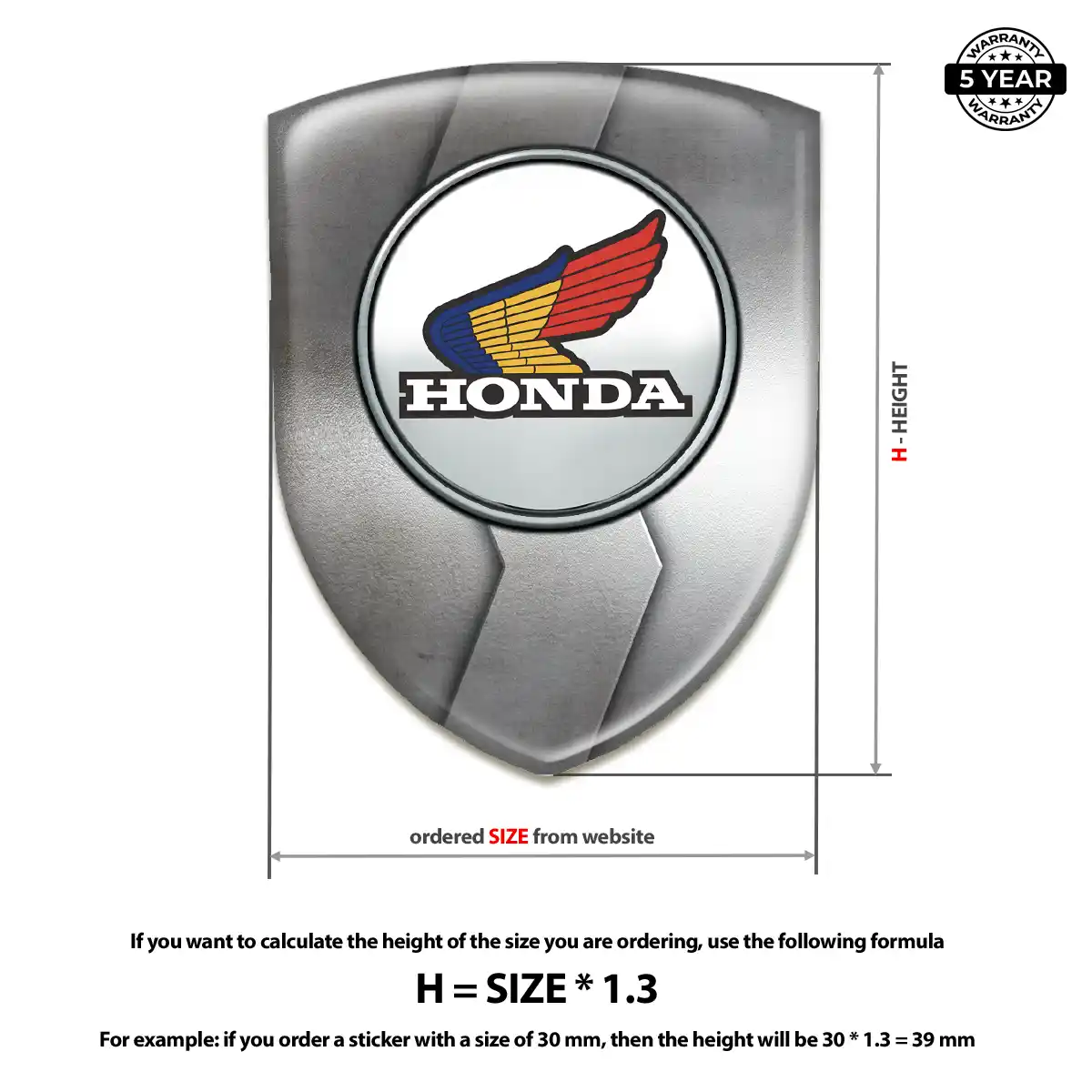 Honda Car Emblem Decal Signature Grade