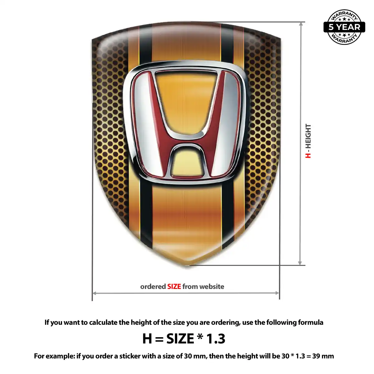 Honda Car Emblem Overlay Elite Finish