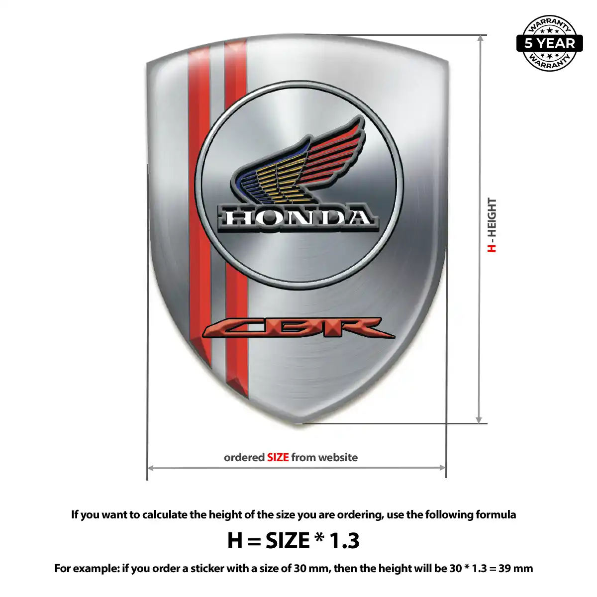 Honda Car Emblem Overlay Outer Style