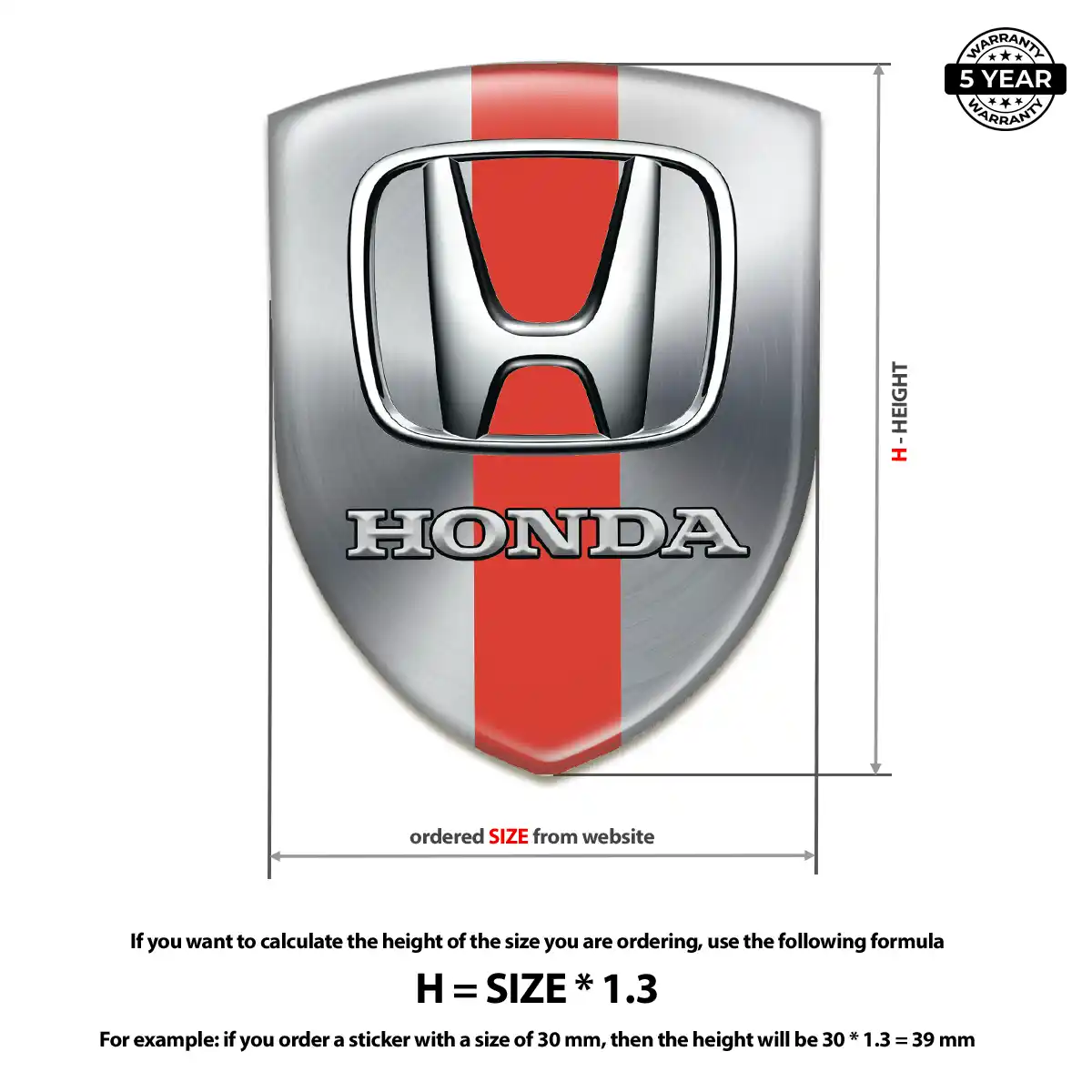 Honda Car Emblem Overlay Prime Quality