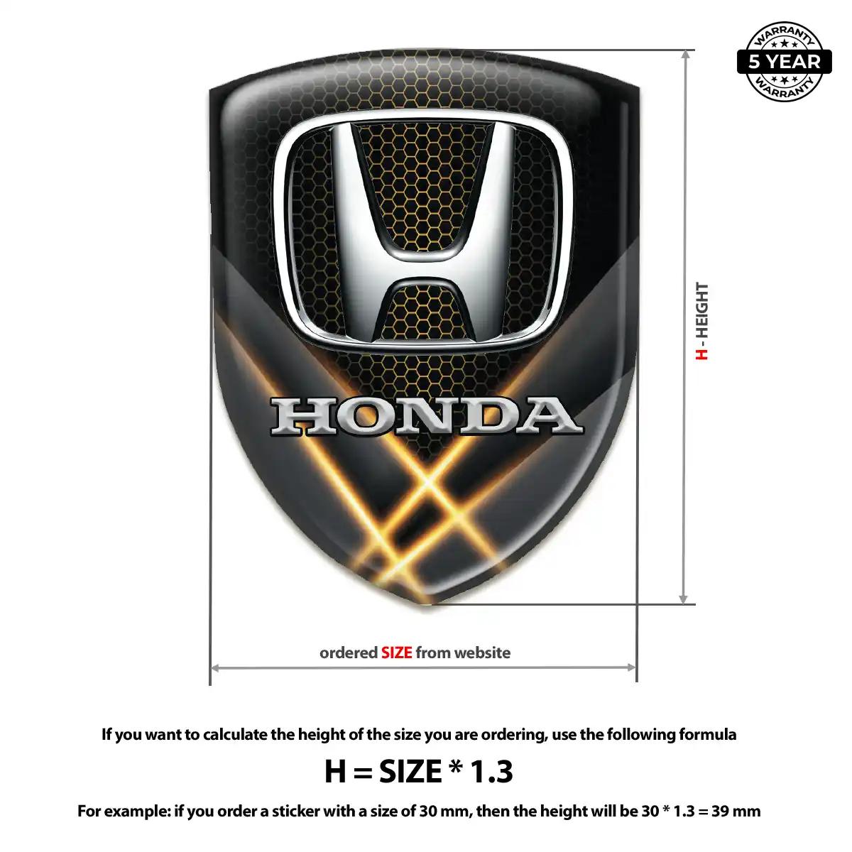 Honda Car Emblem Overlay Resin Elite