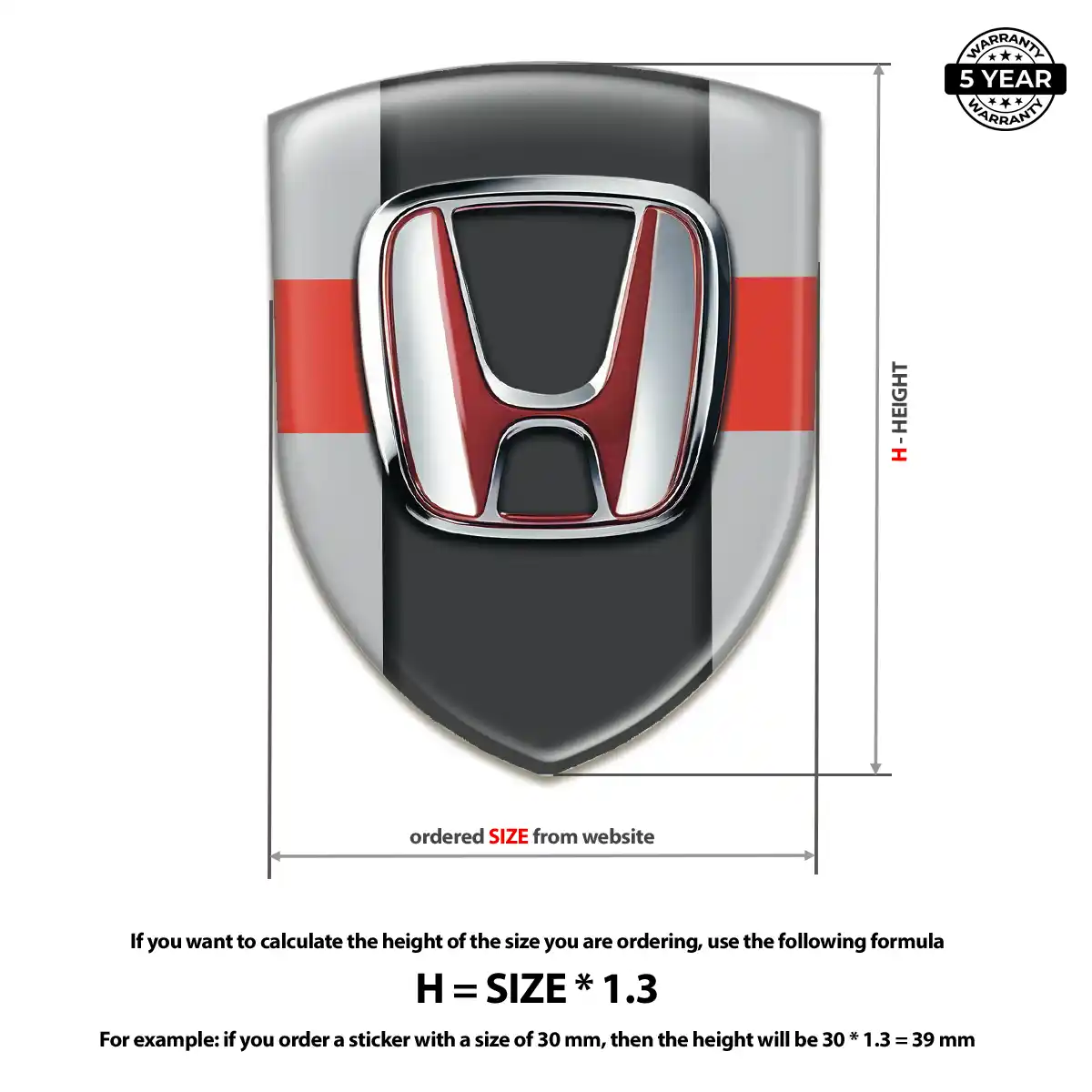 Honda Car Emblem Overlay Resin Luxe