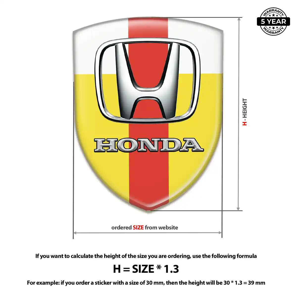Honda Car Emblem Sticker Deluxe Edition