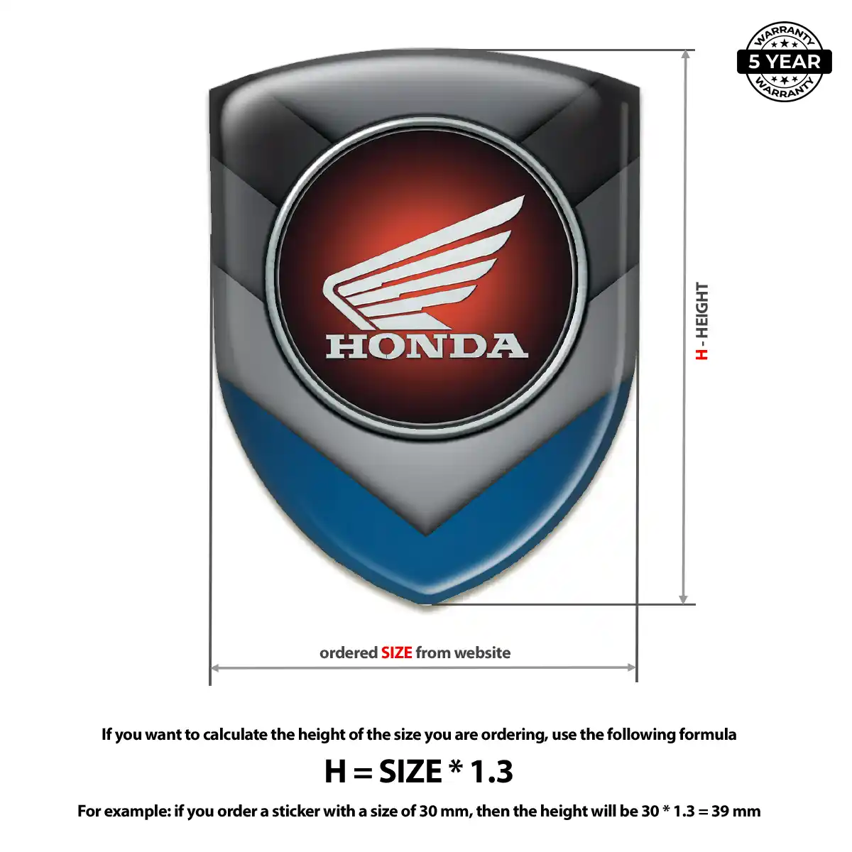 Honda Car Emblem Sticker Elite Edition