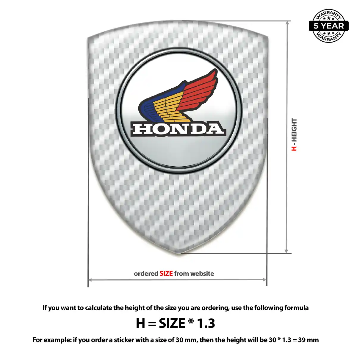 Honda Car Emblem Sticker Elite Finish