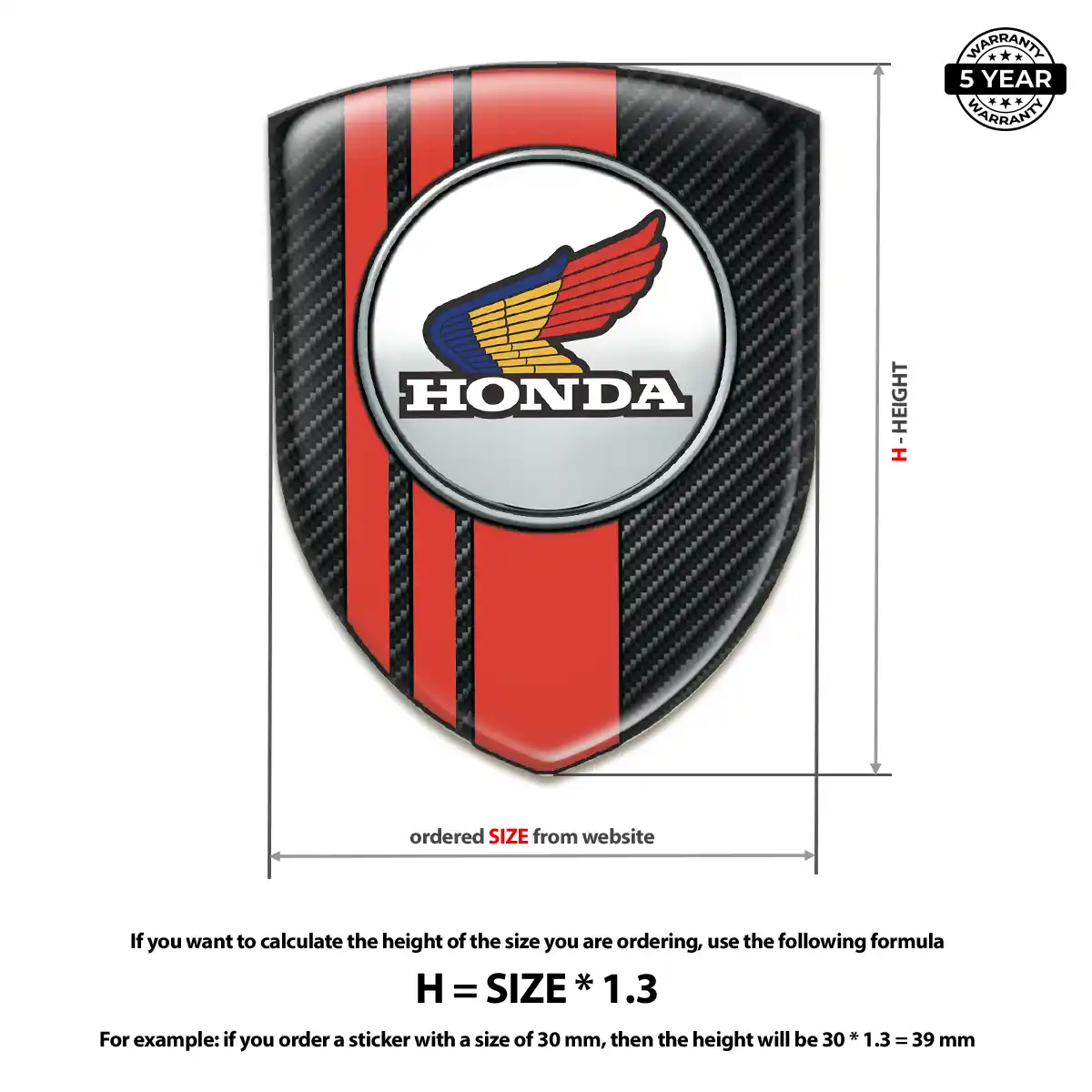 Honda Car Emblem Sticker Exterior Luxe