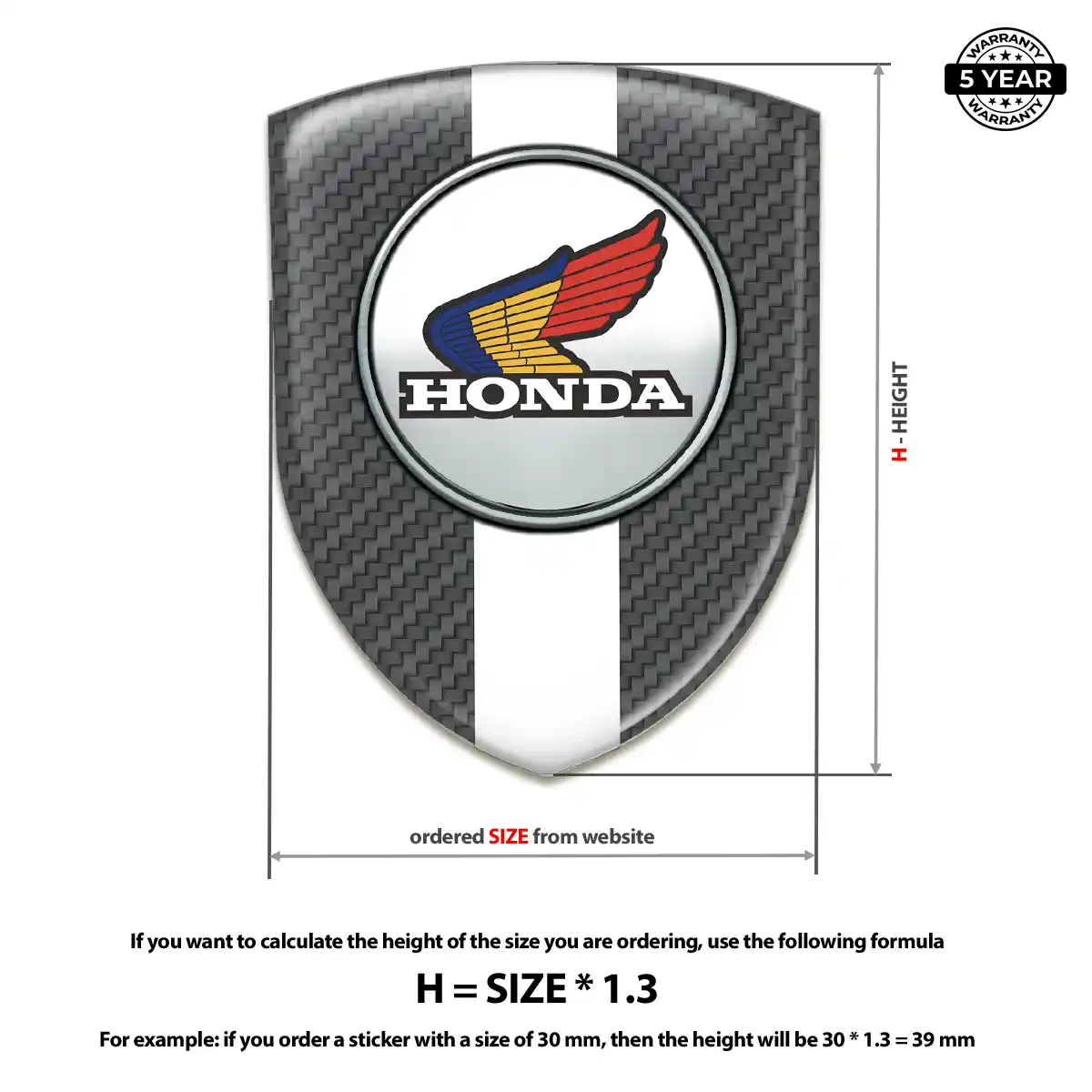 Honda Car Emblem Sticker Opulent Line