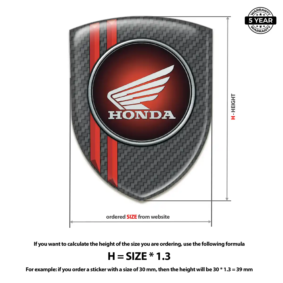 Honda Car Emblem Sticker Refined Design
