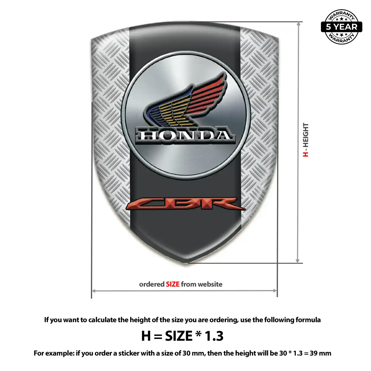 Honda Car Emblem Sticker Resin Elite