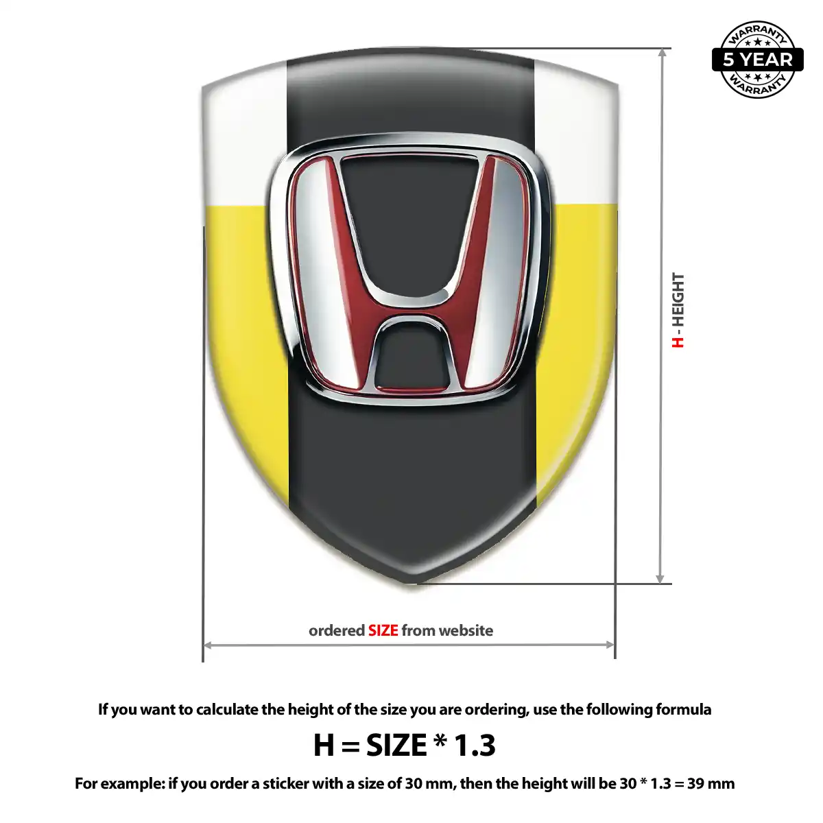 Honda Car Emblem Sticker Signature Grade