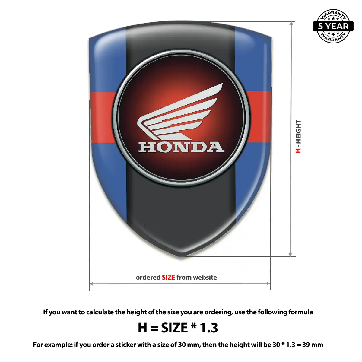 Honda Car Logo Decal Cabin Style
