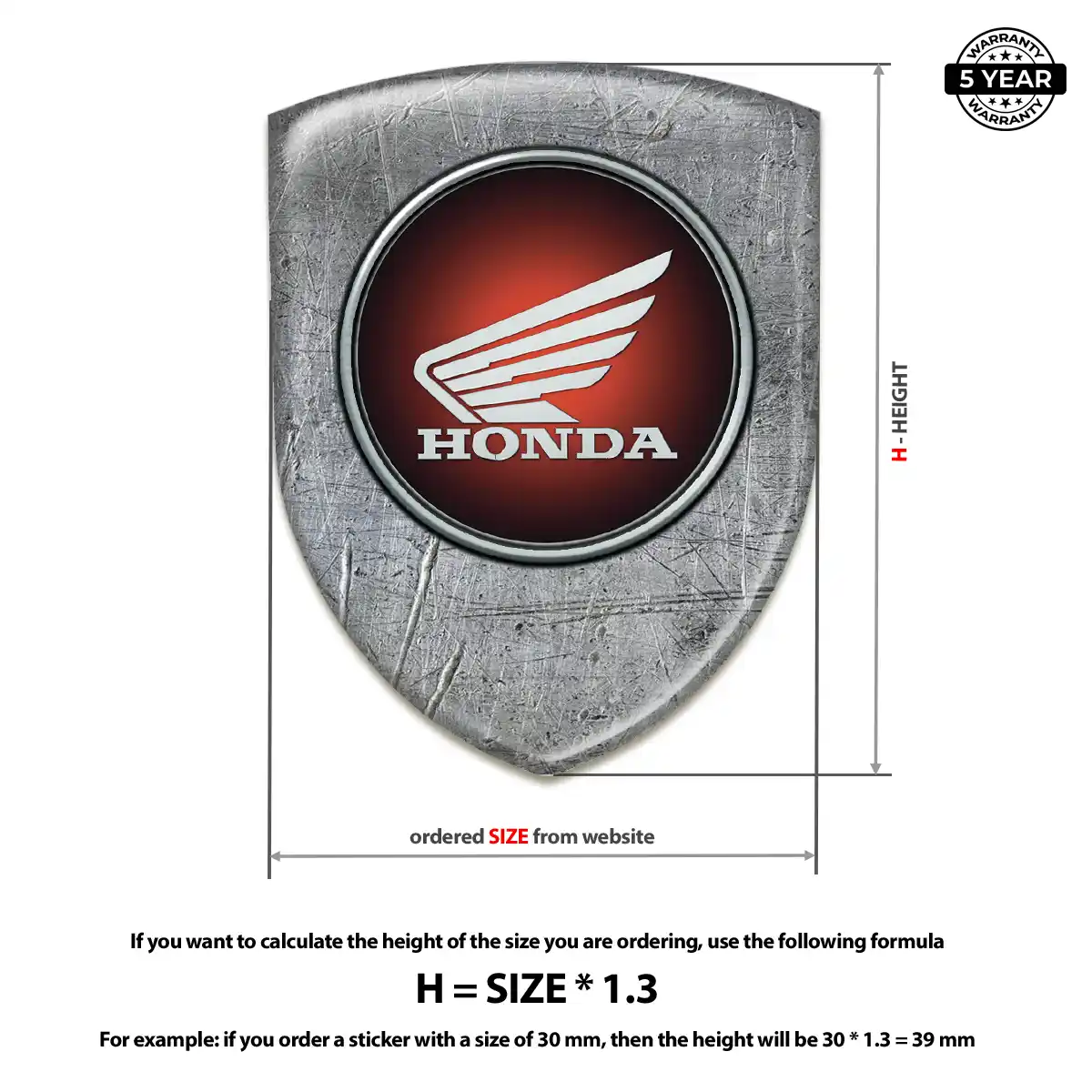 Honda Car Logo Decal Elite Finish