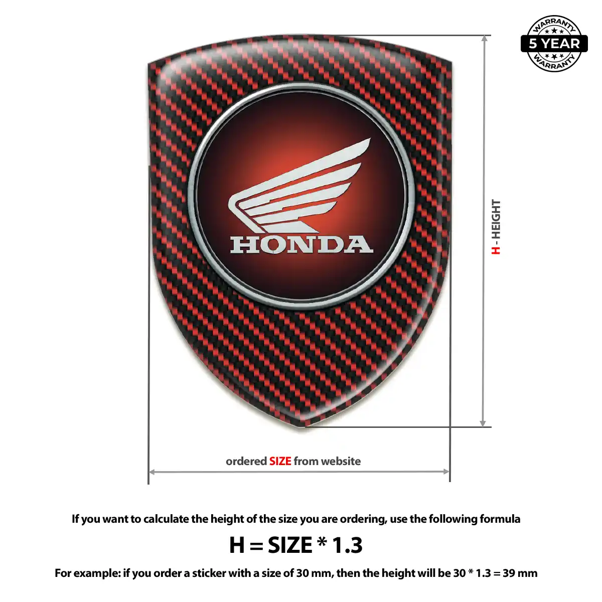 Honda Car Logo Decal Interior Luxe