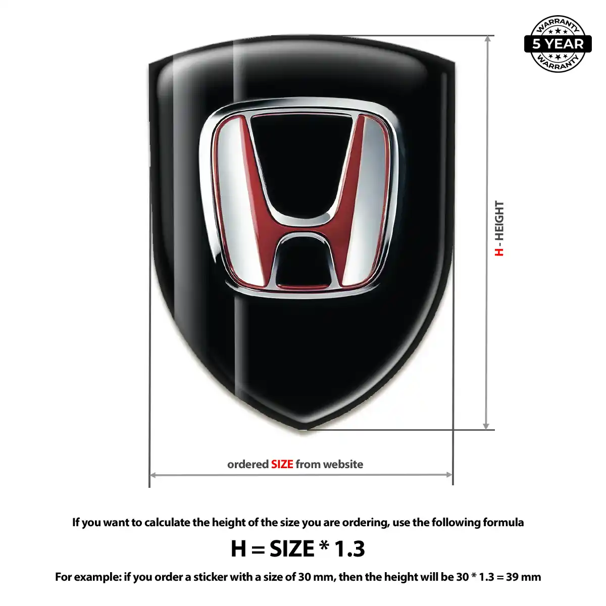 Honda Car Logo Decal Opulent Line