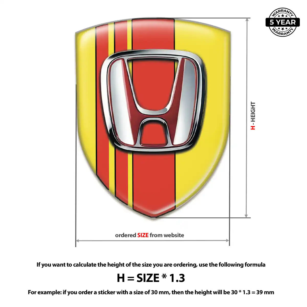 Honda Car Logo Decal Premium Dome