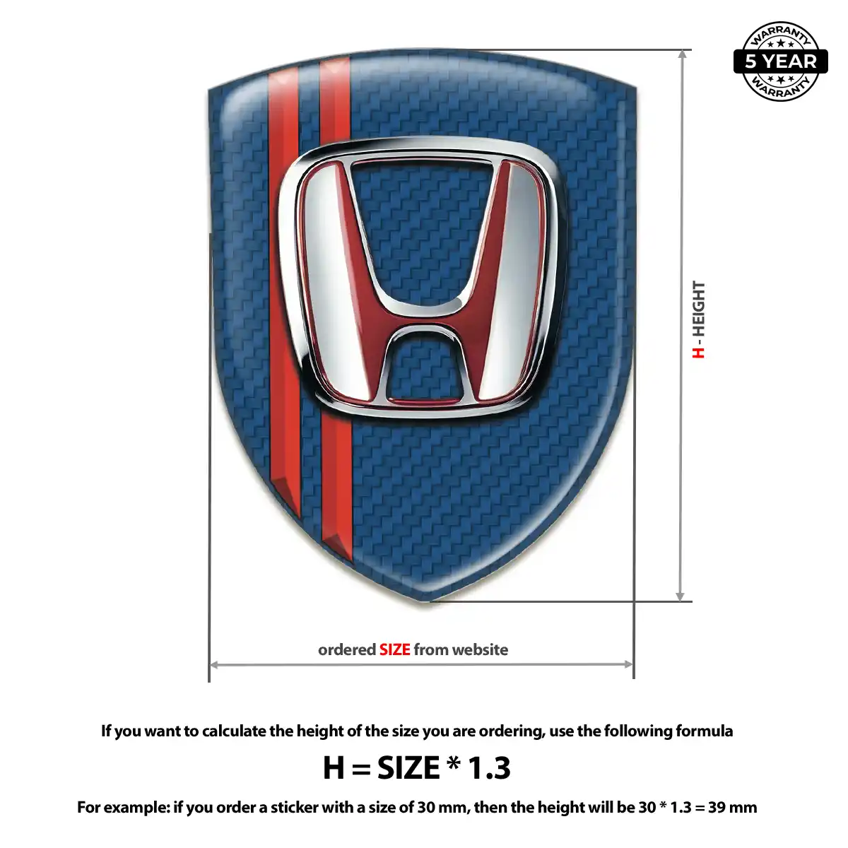 Honda Car Logo Decal Prime Quality