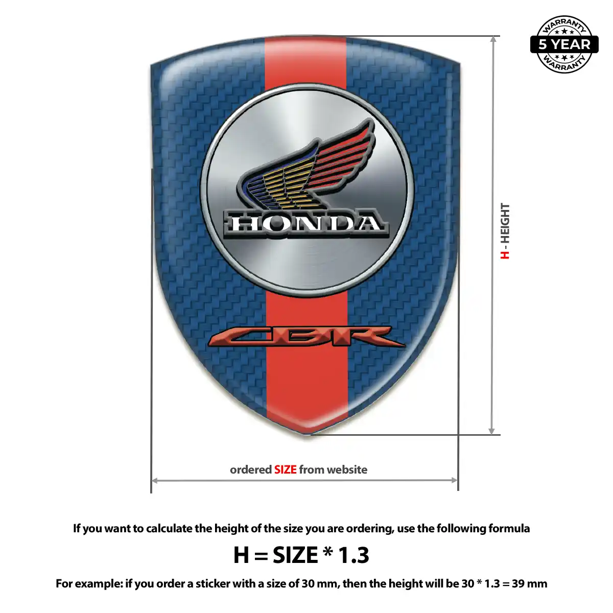 Honda Car Logo Decal Resin Elite