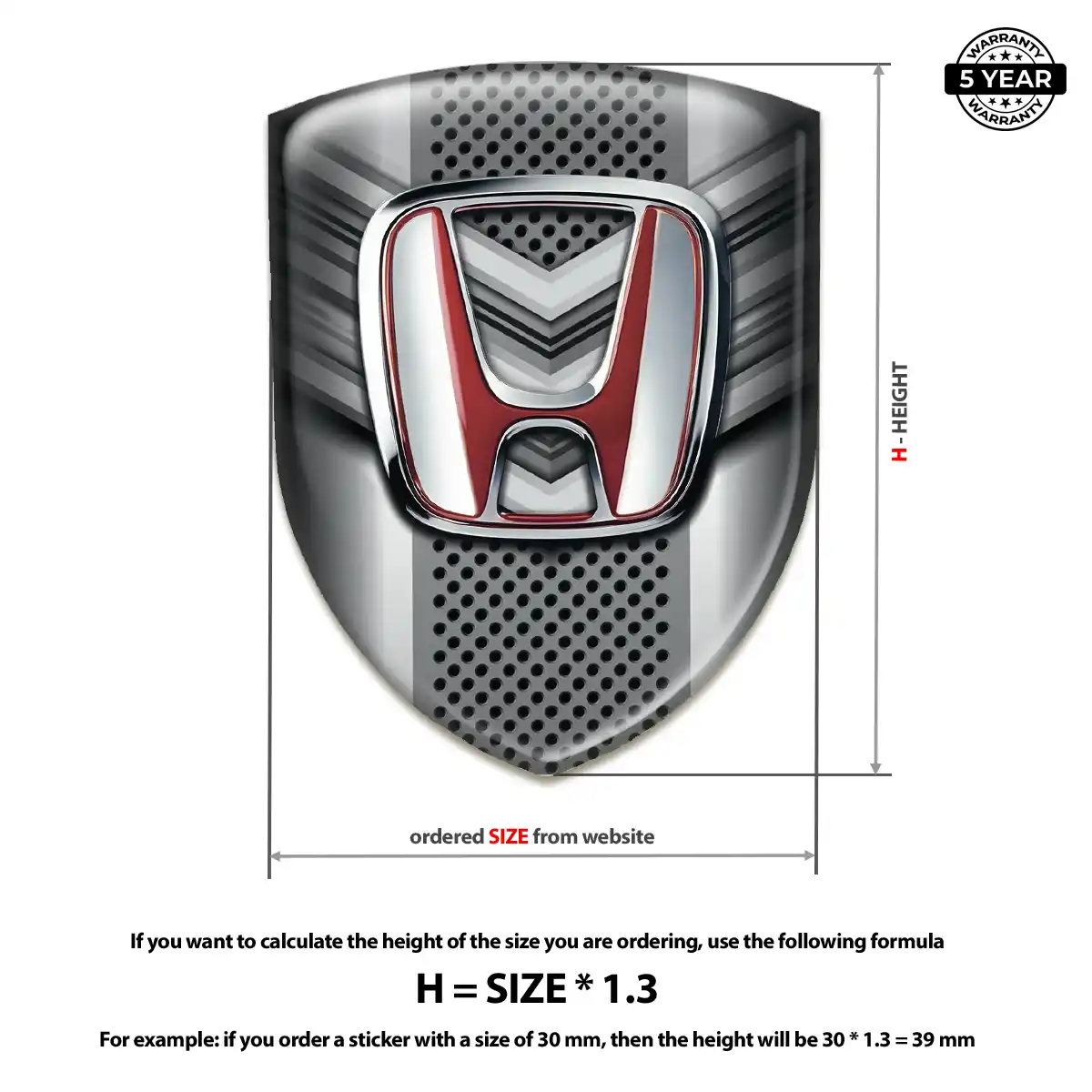Honda Car Logo Decal Signature Grade