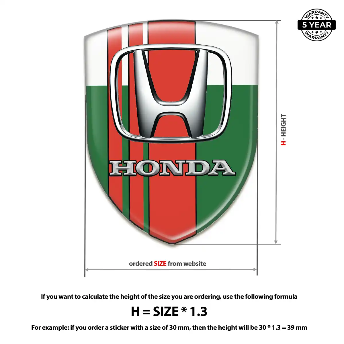 Honda Crest Logo Emblem Cabin Style