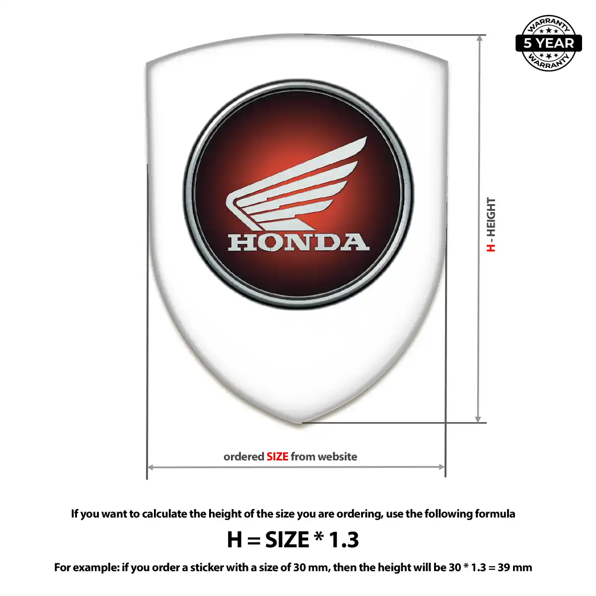 Honda Crest Logo Emblem Deluxe Edition