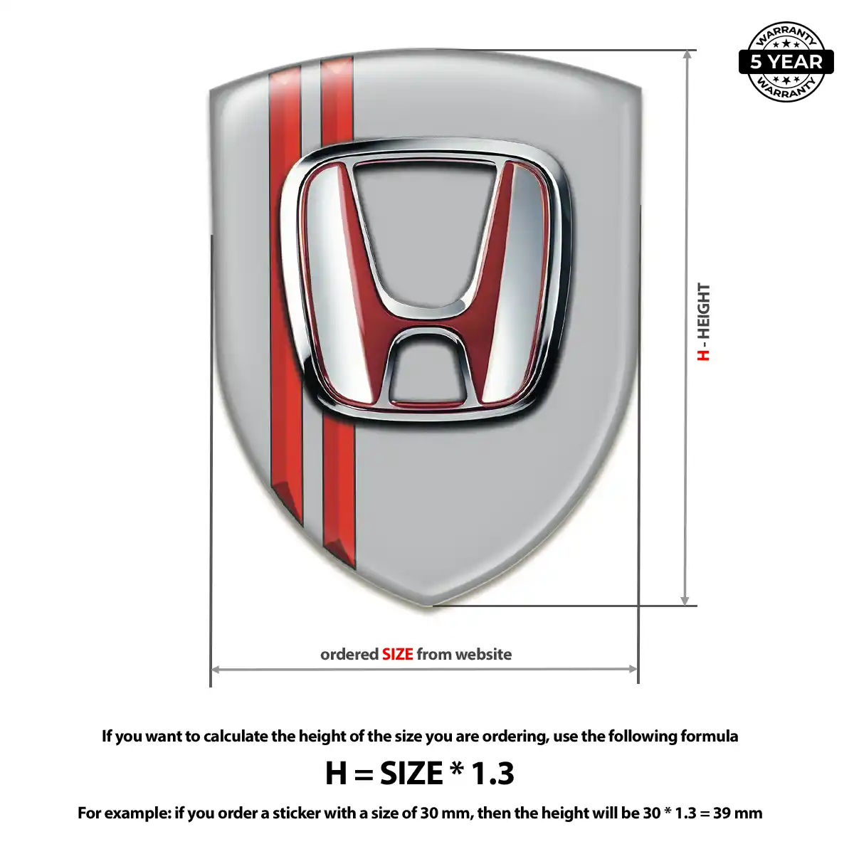 Honda Crest Logo Emblem Elite Finish