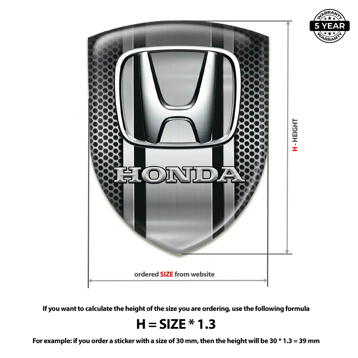 Honda Crest Logo Emblem Outer Style