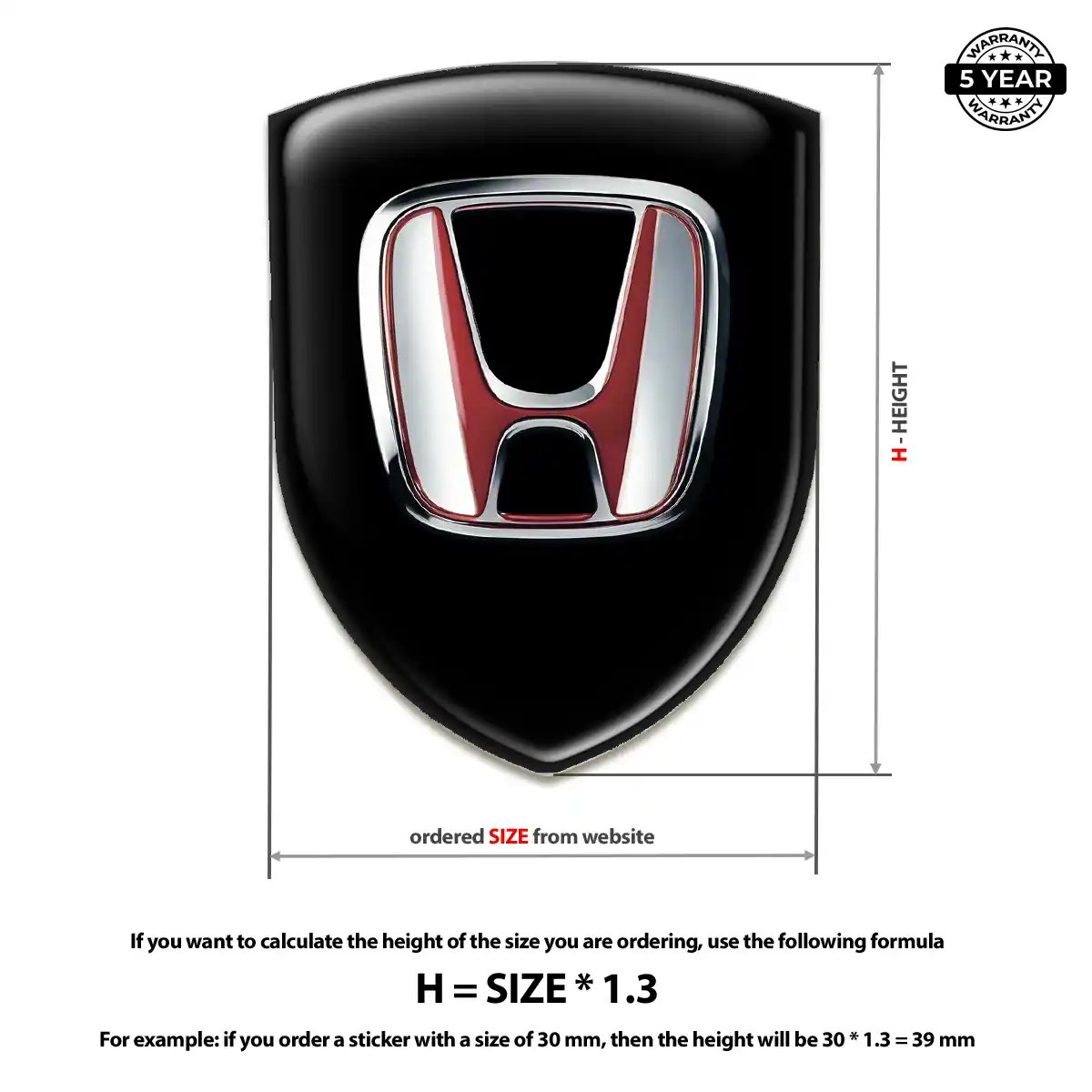 Honda Crest Logo Emblem Premium Dome
