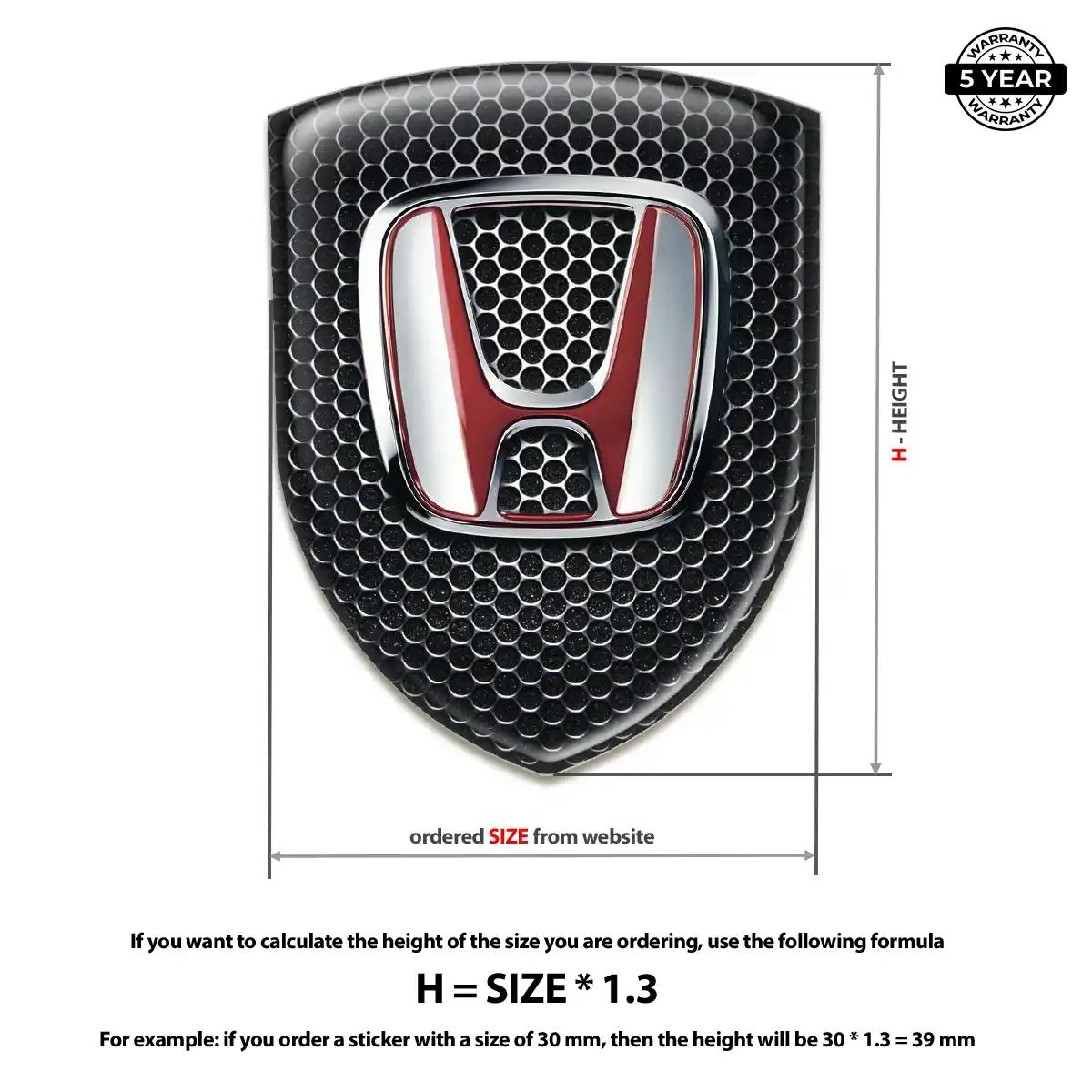 Honda Crest Logo Emblem Resin Elite