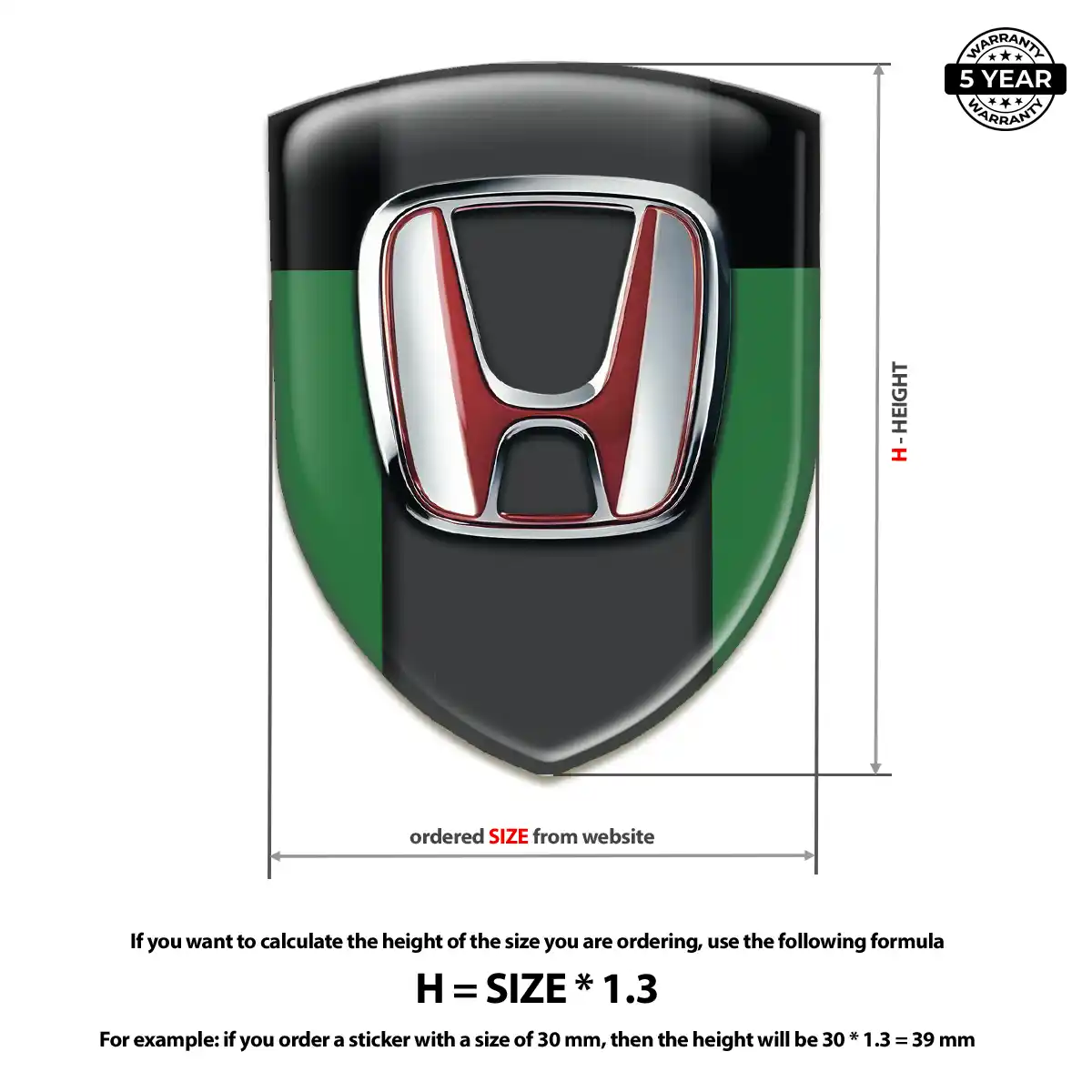 Honda Domed Badge Elite Finish
