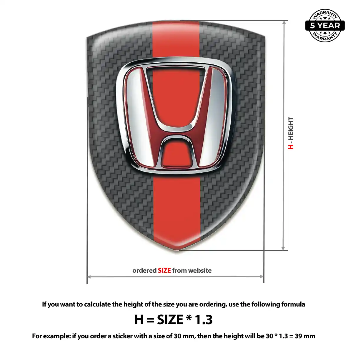 Honda Domed Badge Exterior Luxe