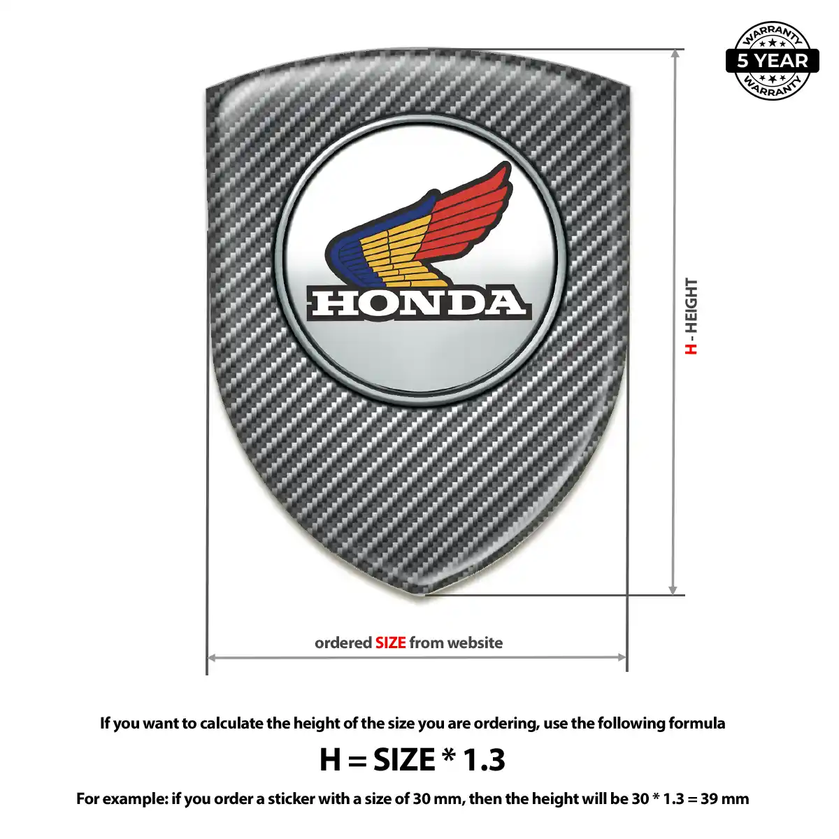 Honda Domed Badge Resin Elite