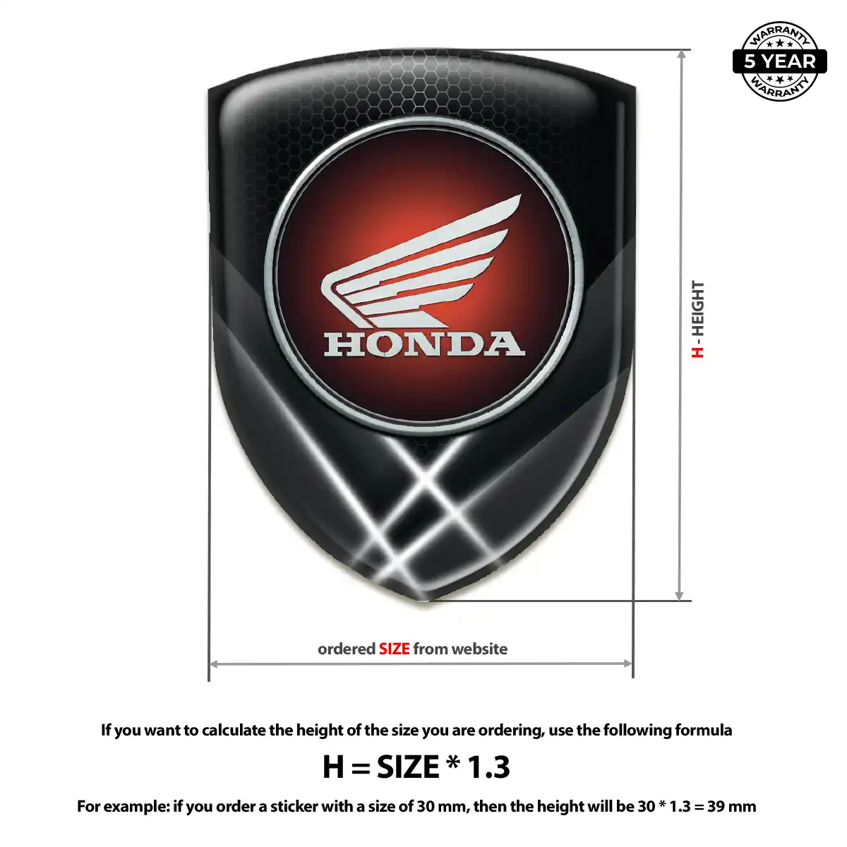 Honda Domed Badge Resin Luxe