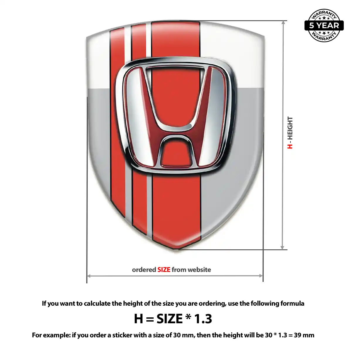 Honda Domed Badge Sleek Style